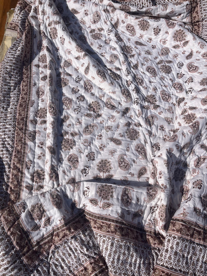 Sanganeri Print Single Bed Quilt (60”*90”)