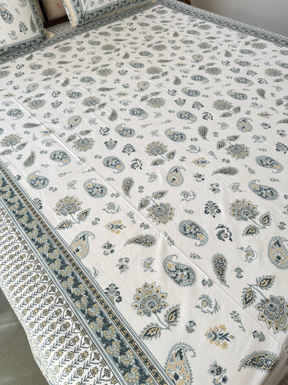 Cotton Queen Size Bedsheet with 2 Pillow Covers (90”*108”)