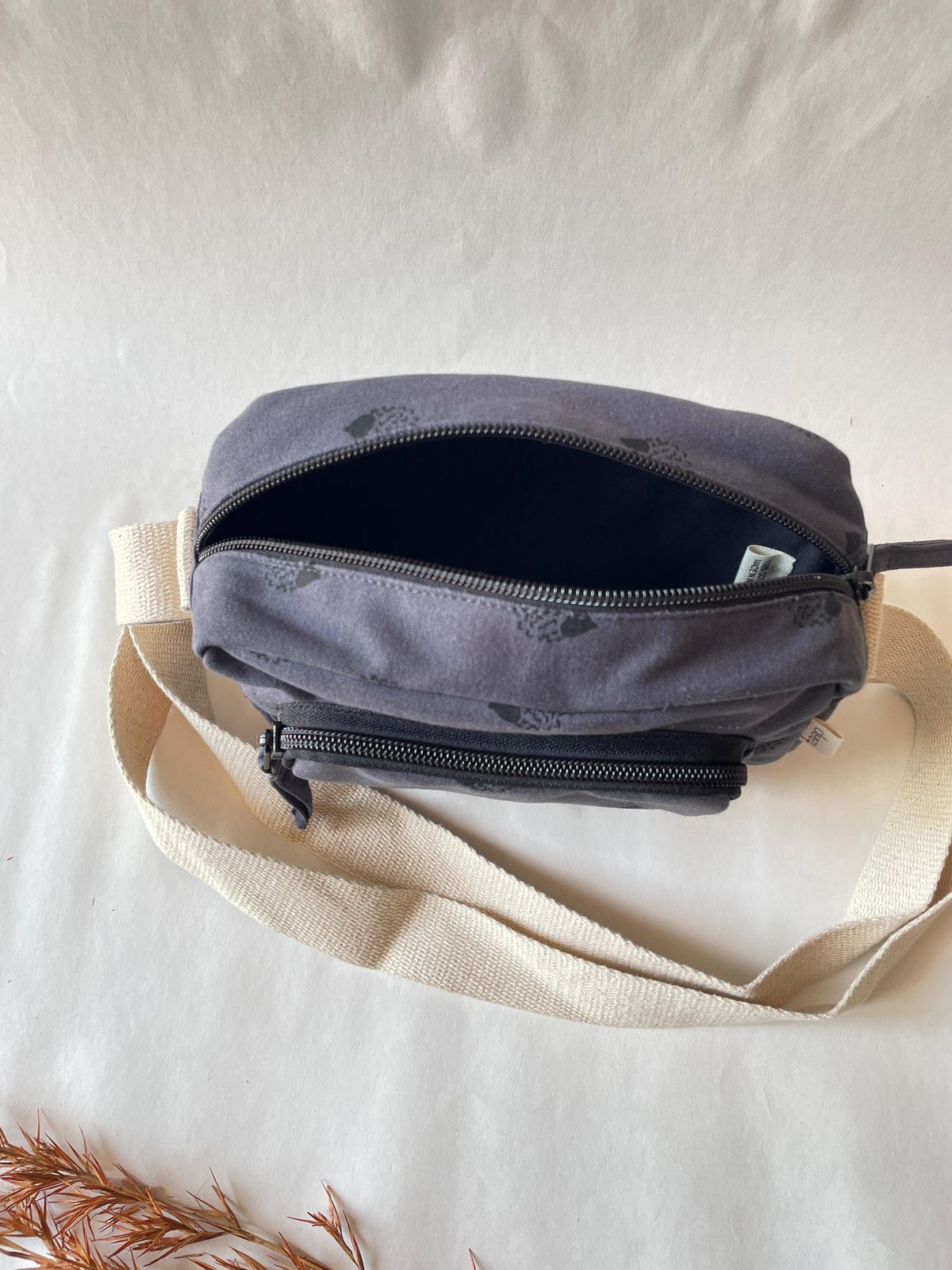 Dark Blue Cotton Canvas Multi-pocket Crossbody Sling – Travel Light, Stay Stylish