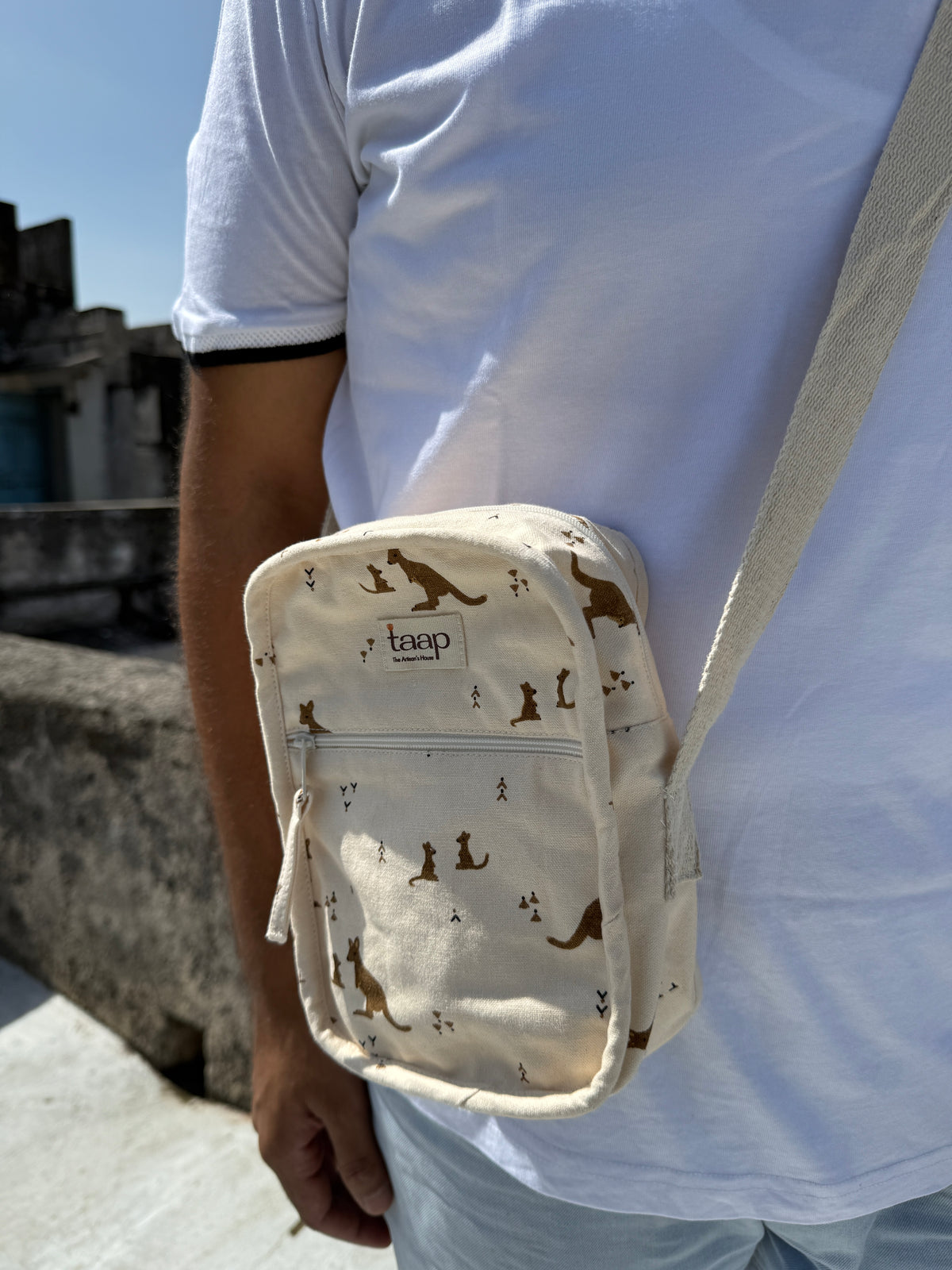 Kangaroo Cotton Canvas Vertical Crossbody Sling – Travel Light, Stay Stylish