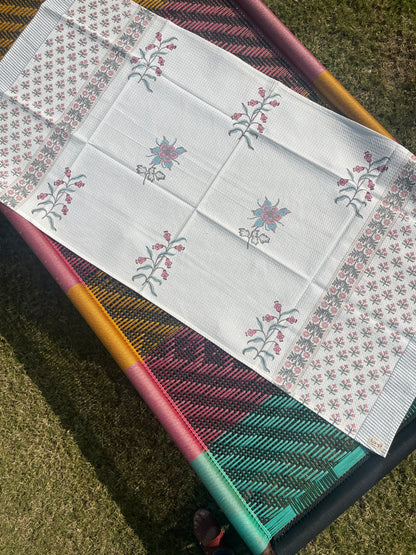 Petal Garden HandBlock Premium Cotton Waffle Bath Towel