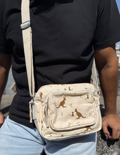 Kangaroo Cotton Canvas Multi-pocket Crossbody Sling – Travel Light, Stay Stylish
