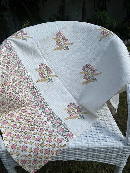 Camellia HandBlock Premium Cotton Waffle Bath Towel