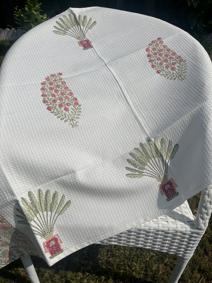Amara HandBlock Premium Cotton Waffle Bath Towel