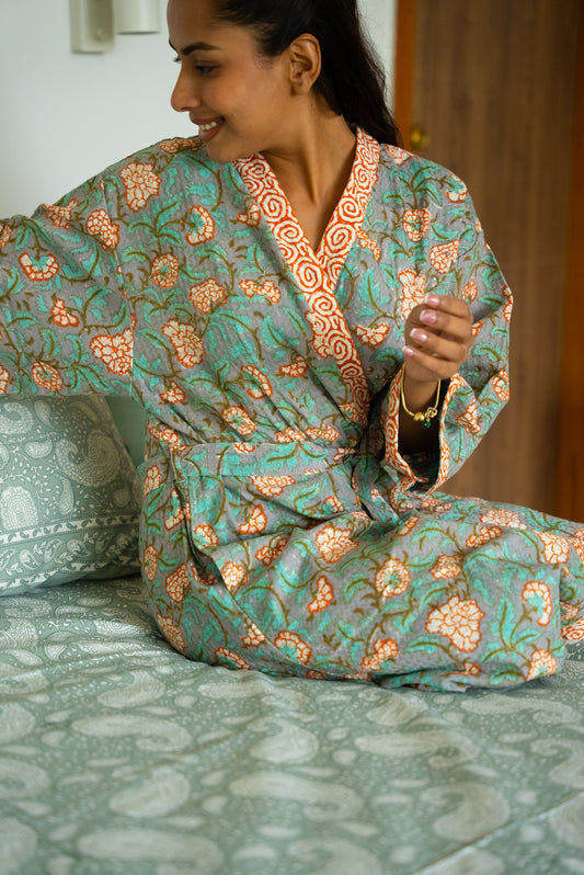 Jade Garden Premium Cotton Waffle Bathrobe (Adult)