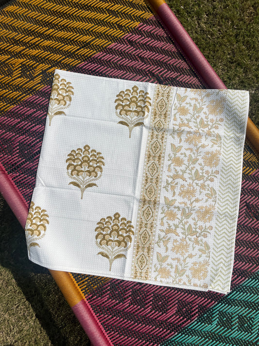 Ivory Palm HandBlock Cotton Bath Towel