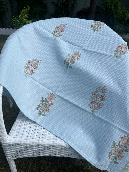 Persian Bloom HandBlock Premium Cotton Waffle Bath Towel