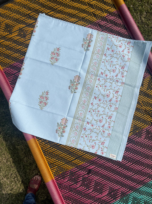 Persian Bloom HandBlock Premium Cotton Waffle Bath Towel