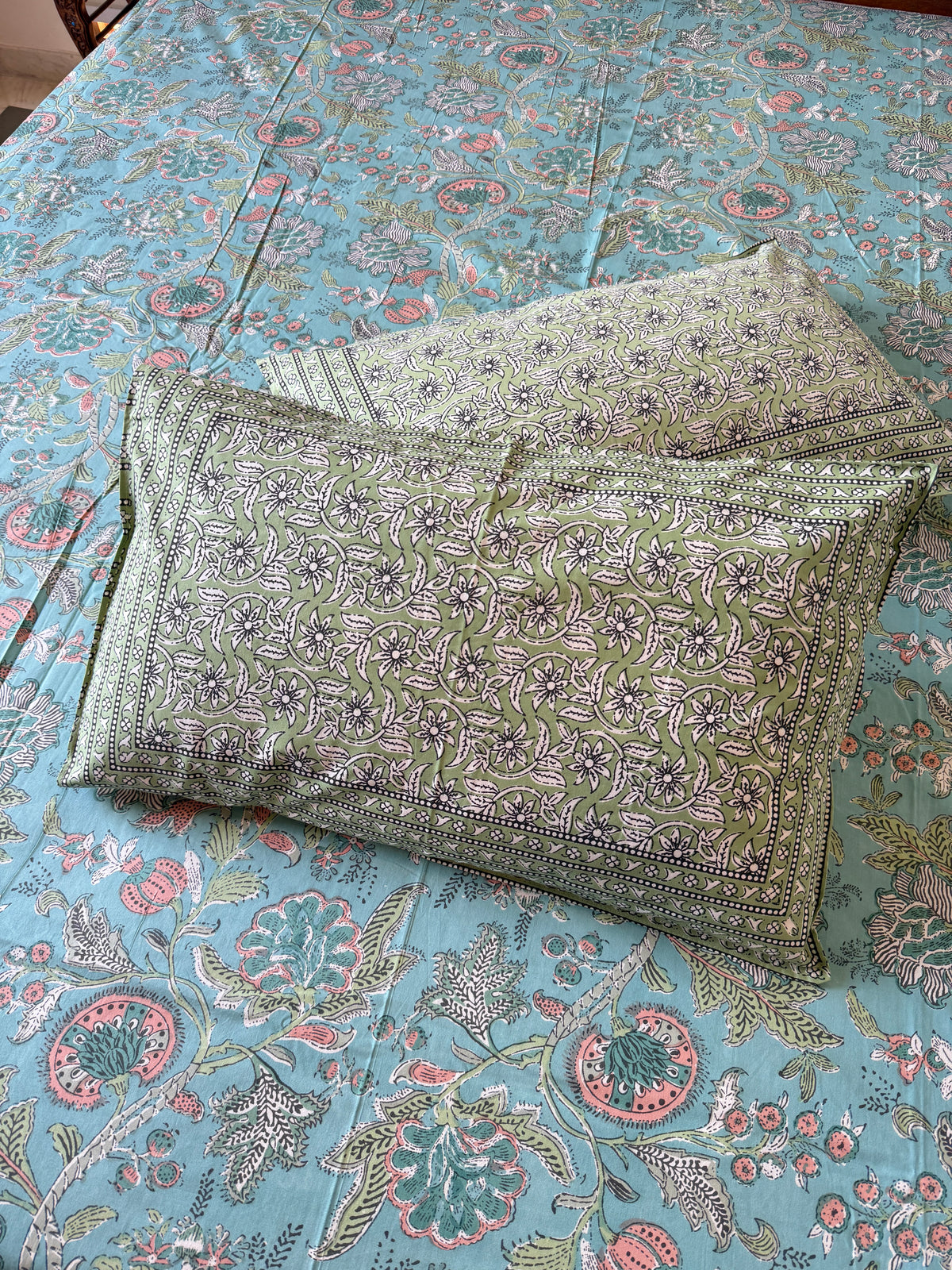 Pure Cotton King Size Bedsheet Set with 2 Pillow Covers (108”*108”)