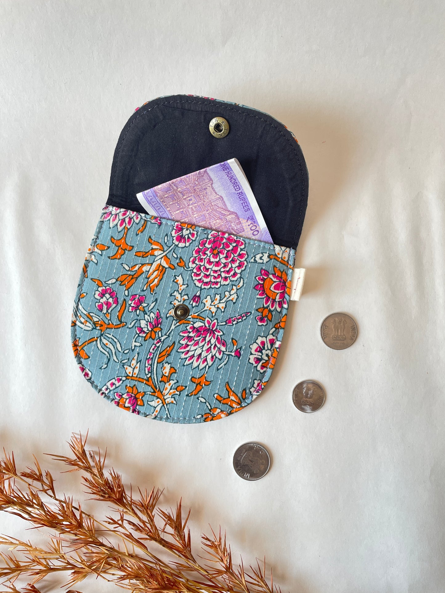 Gulbahar Blue Money Pouch – Pocket-Sized Organizer for Everyday Essentials