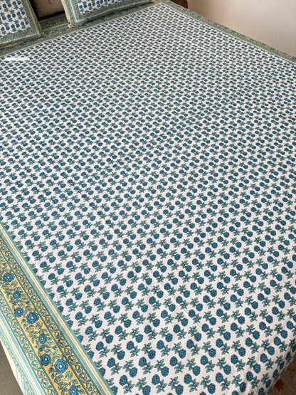 Cotton Queen Size Bedsheet with 2 Pillow Covers (90”*108”)