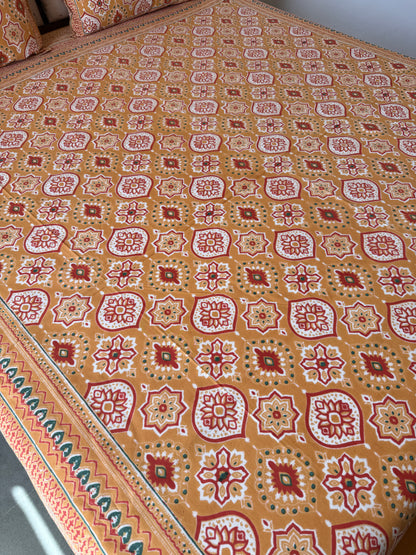 Cotton Queen Size Bedsheet with 2 Pillow Covers (90”*108”)