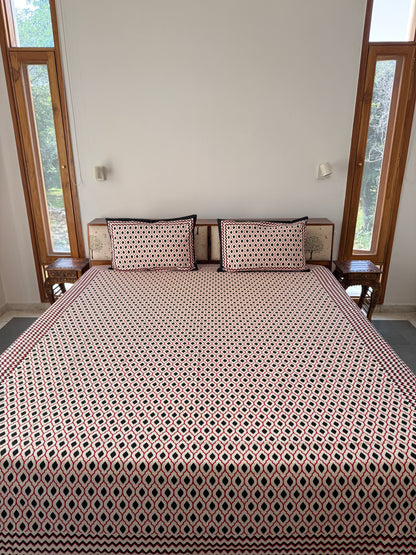 Cotton Queen Size Bedsheet with 2 Pillow Covers (90”*108”)