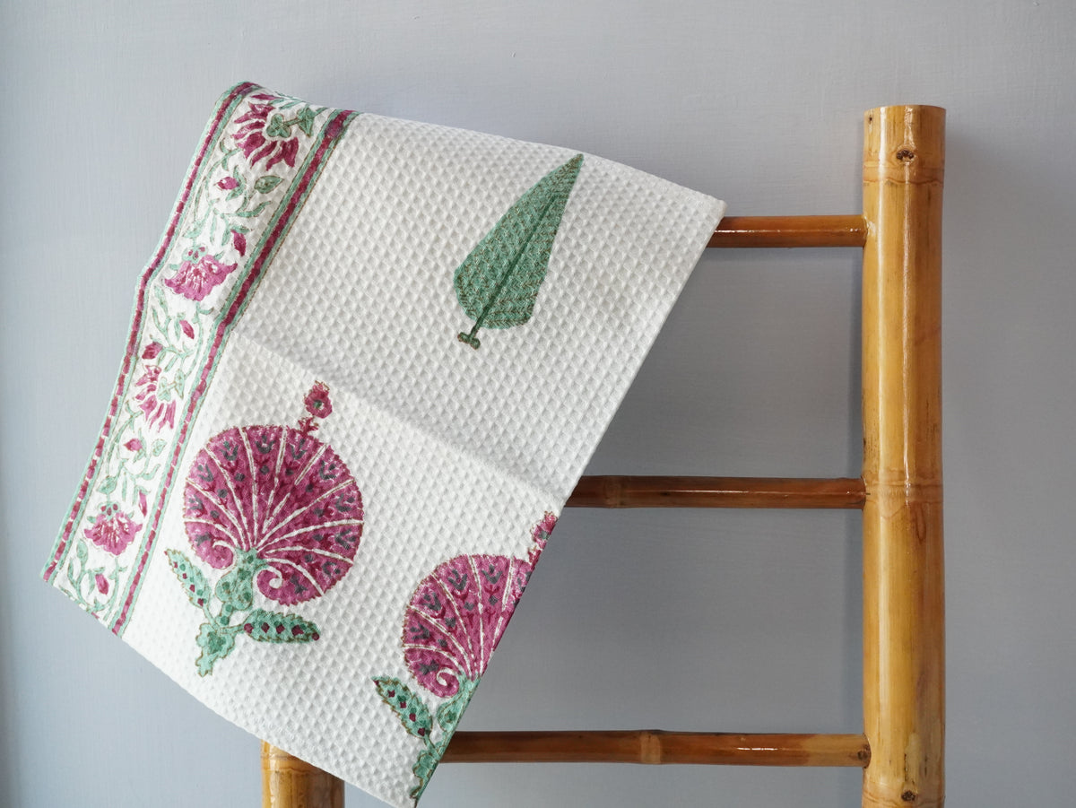 Leaf HandBlock Premium Cotton Waffle Hand Towel