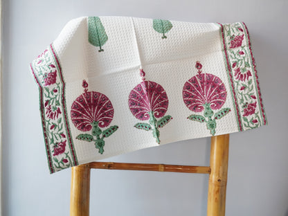 Leaf HandBlock Premium Cotton Waffle Hand Towel