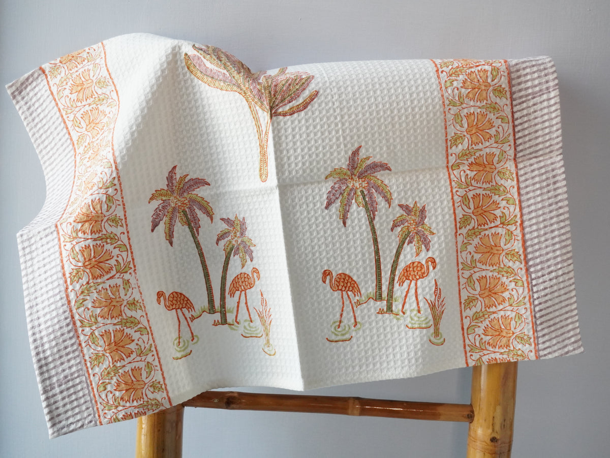 Flamingo HandBlock Premium Cotton Waffle Hand Towel