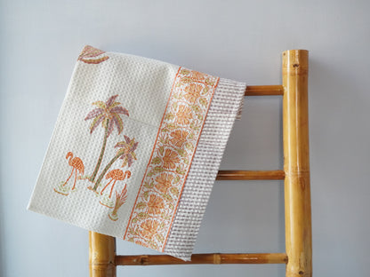 Flamingo HandBlock Premium Cotton Waffle Hand Towel