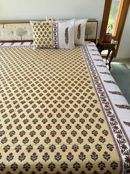 Cotton Queen Size Bedsheet with 2 Pillow Covers (90”*108”)