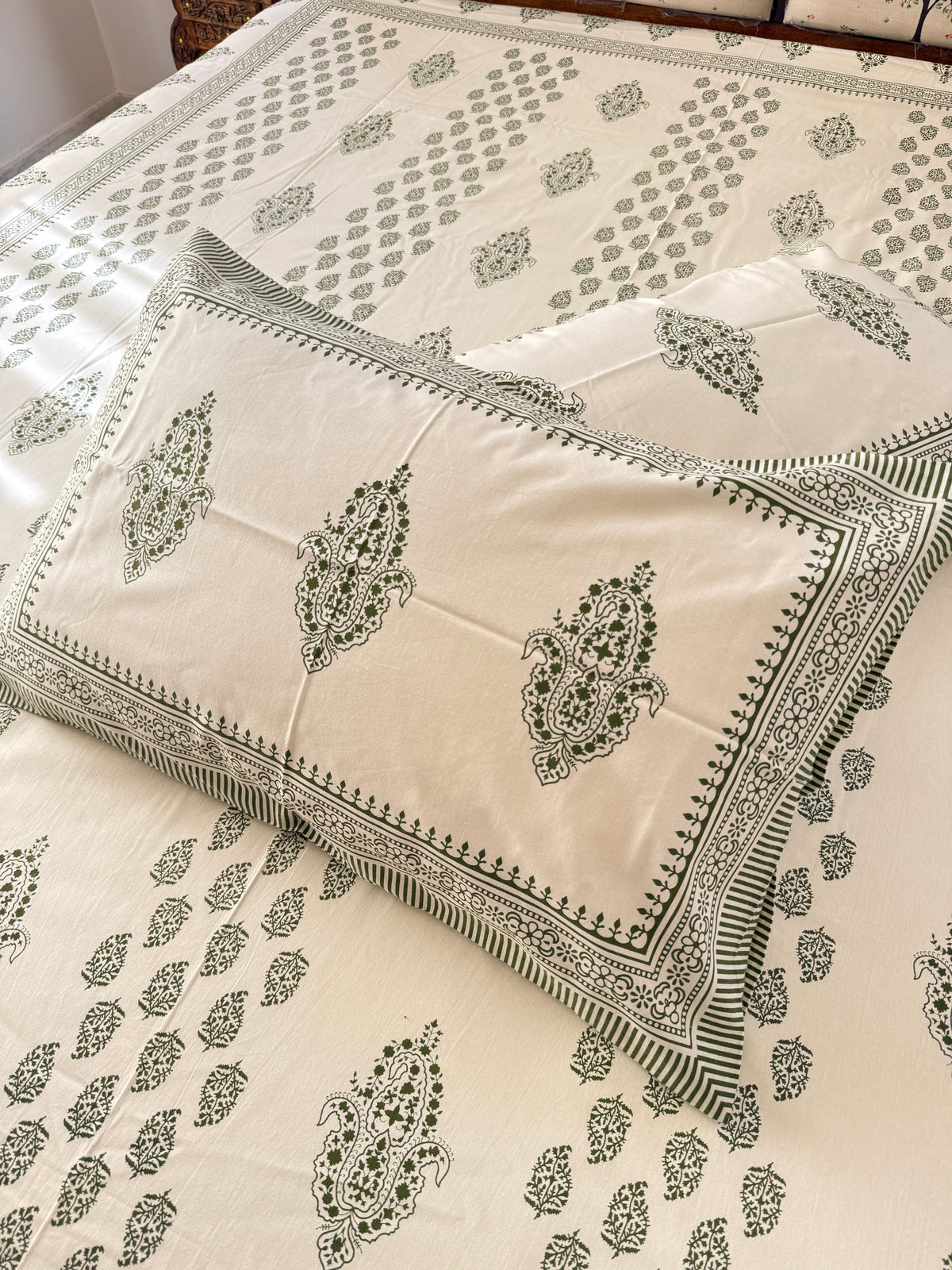 Cotton Queen Size Bedsheet with 2 Pillow Covers (90”*108”)
