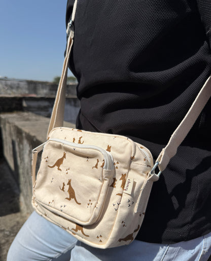 Kangaroo Cotton Canvas Multi-pocket Crossbody Sling – Travel Light, Stay Stylish