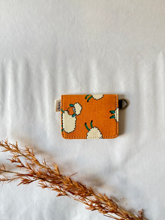 Orange Pastures Card Wallet – Compact Security with a Touch of Tradition