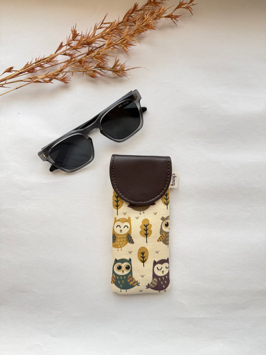 Sage Forest Owl Sunglass Cover – Gentle Guard for Your Shades