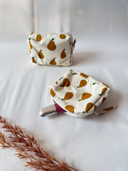 Pear Cotton Canvas Small Pouch – Petite, Pretty, and Purposeful