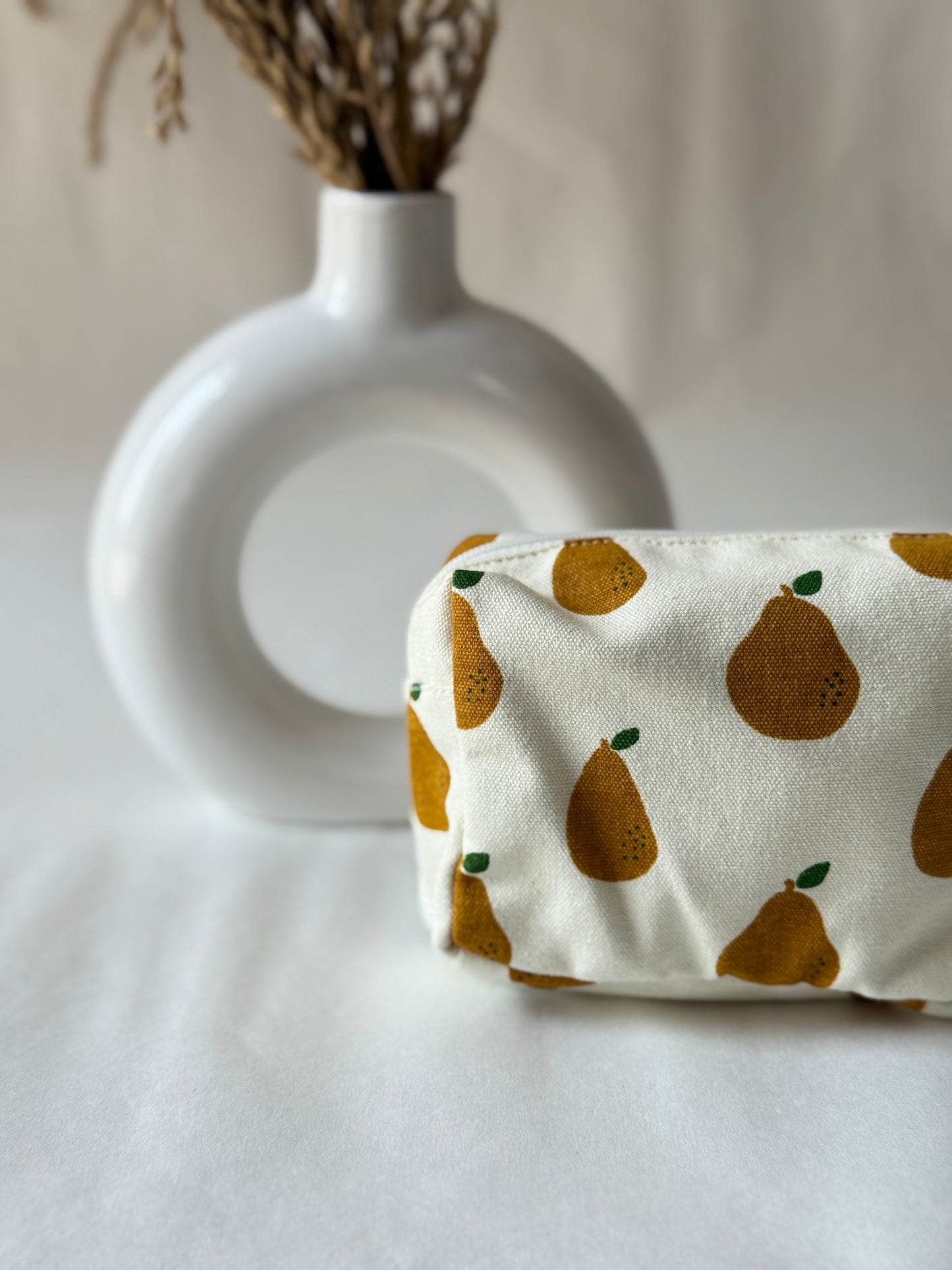 Pear Cotton Canvas Small Pouch – Petite, Pretty, and Purposeful