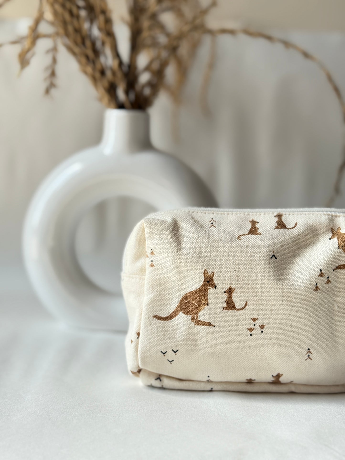 Kangaroo Cotton Canvas Small Pouch – Petite, Pretty, and Purposeful