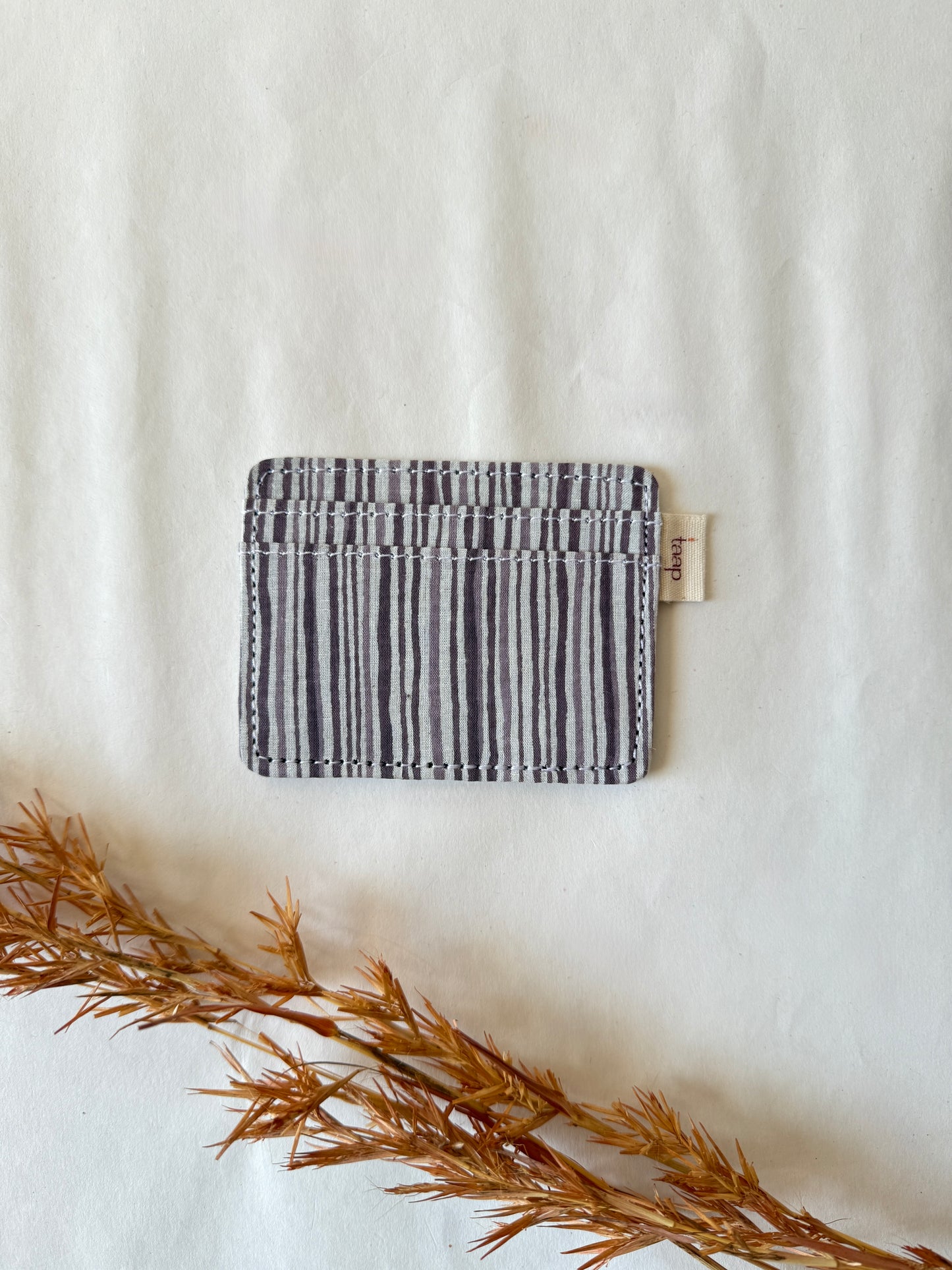 Sage Stripes Card Holder – Slim, Stylish & Smartly Functional