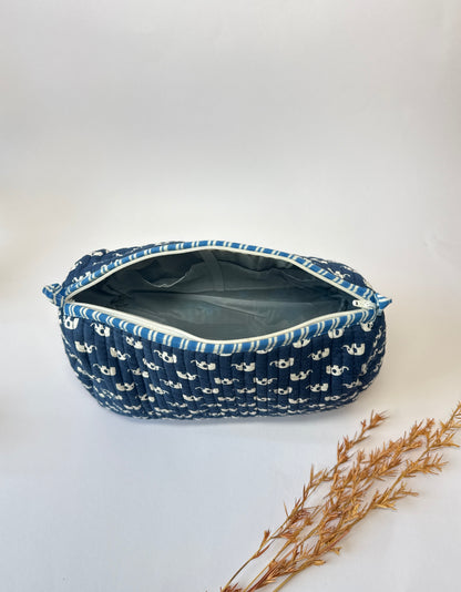 Indigo Majestique Quilted Pouches (set of 3)
