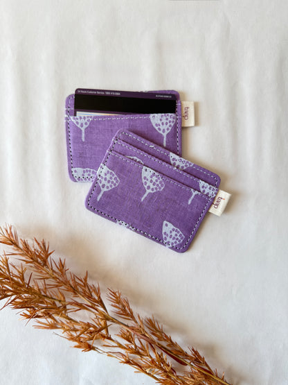 Violet Ginkgo Dot Card Holder – Slim, Stylish & Smartly Functional
