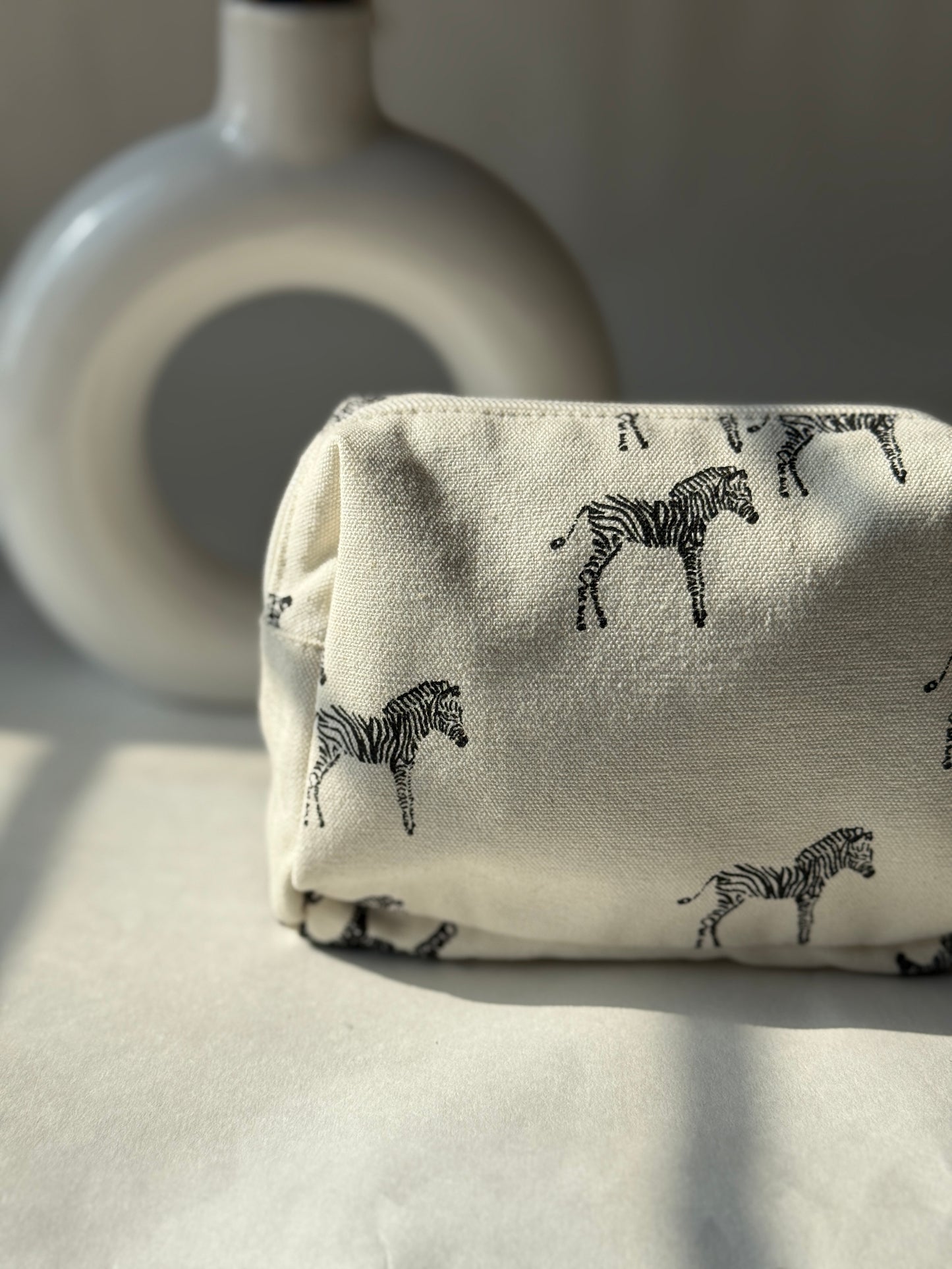 Zebra Cotton Canvas Small Pouch – Petite, Pretty, and Purposeful
