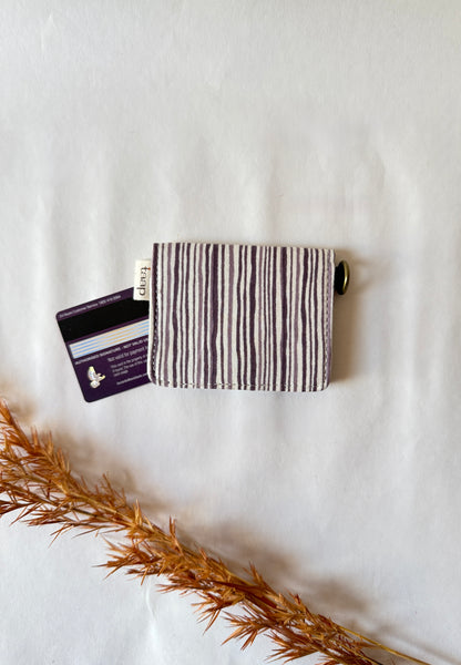 Sage Stripes Card Wallet – Compact Security with a Touch of Tradition