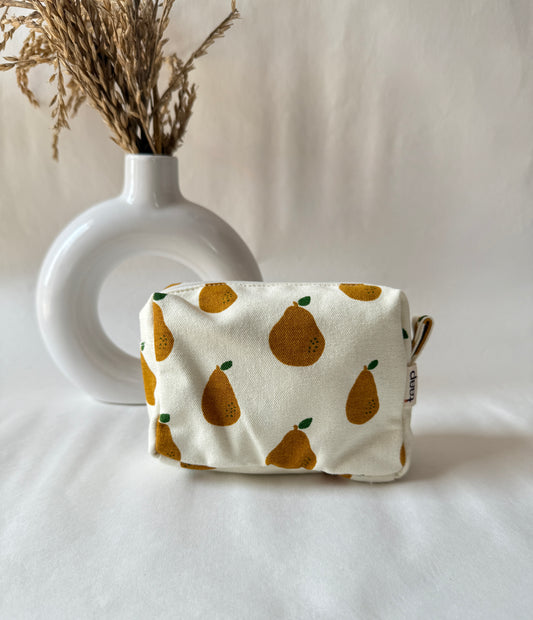 Pear Cotton Canvas Small Pouch – Petite, Pretty, and Purposeful