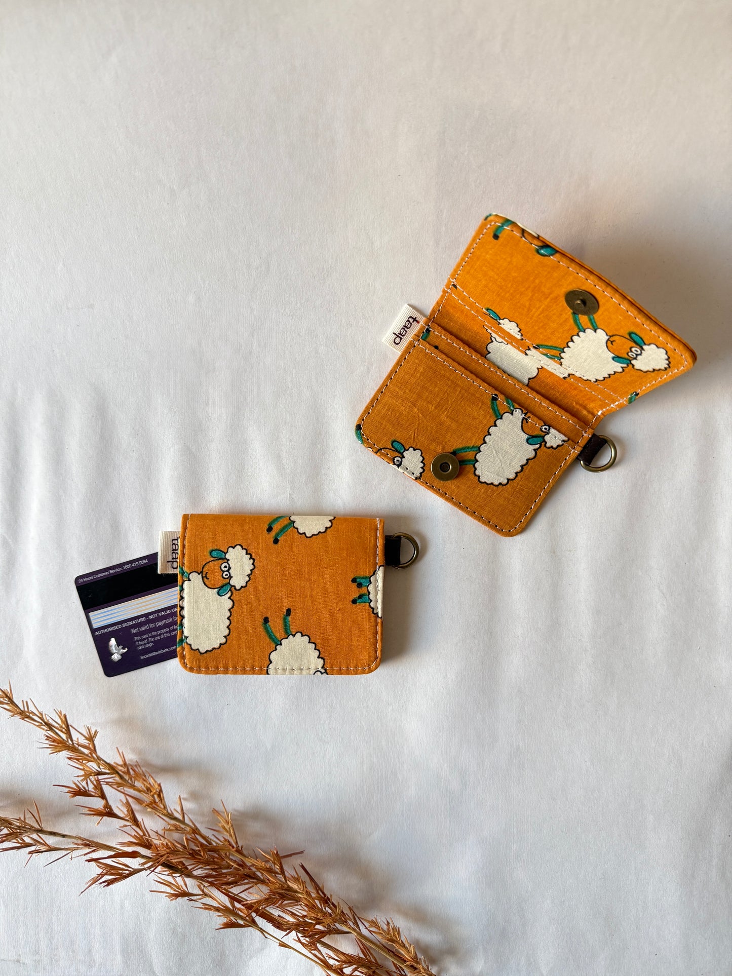 Orange Pastures Card Wallet – Compact Security with a Touch of Tradition