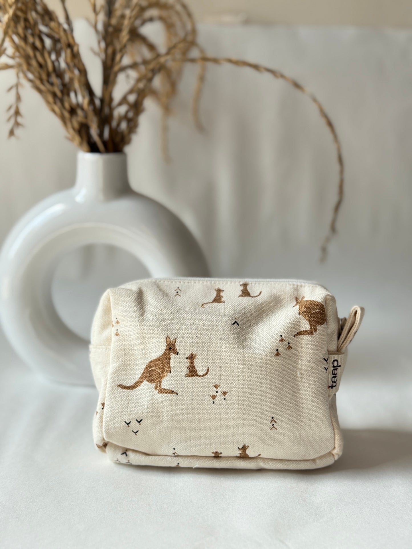 Kangaroo Cotton Canvas Small Pouch – Petite, Pretty, and Purposeful