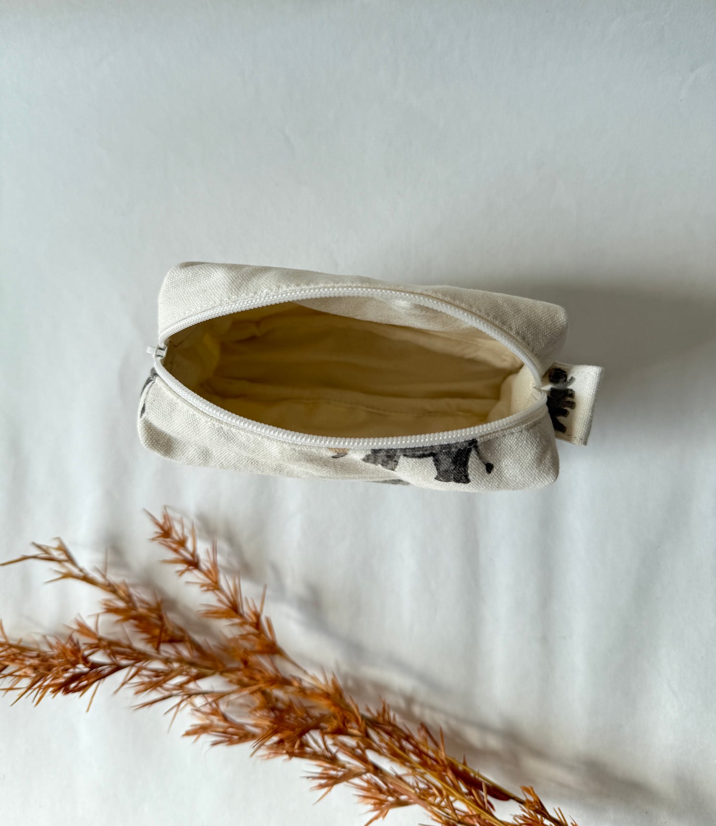 Elephant Cotton Canvas Small Pouch – Petite, Pretty, and Purposeful