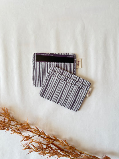 Sage Stripes Card Holder – Slim, Stylish & Smartly Functional