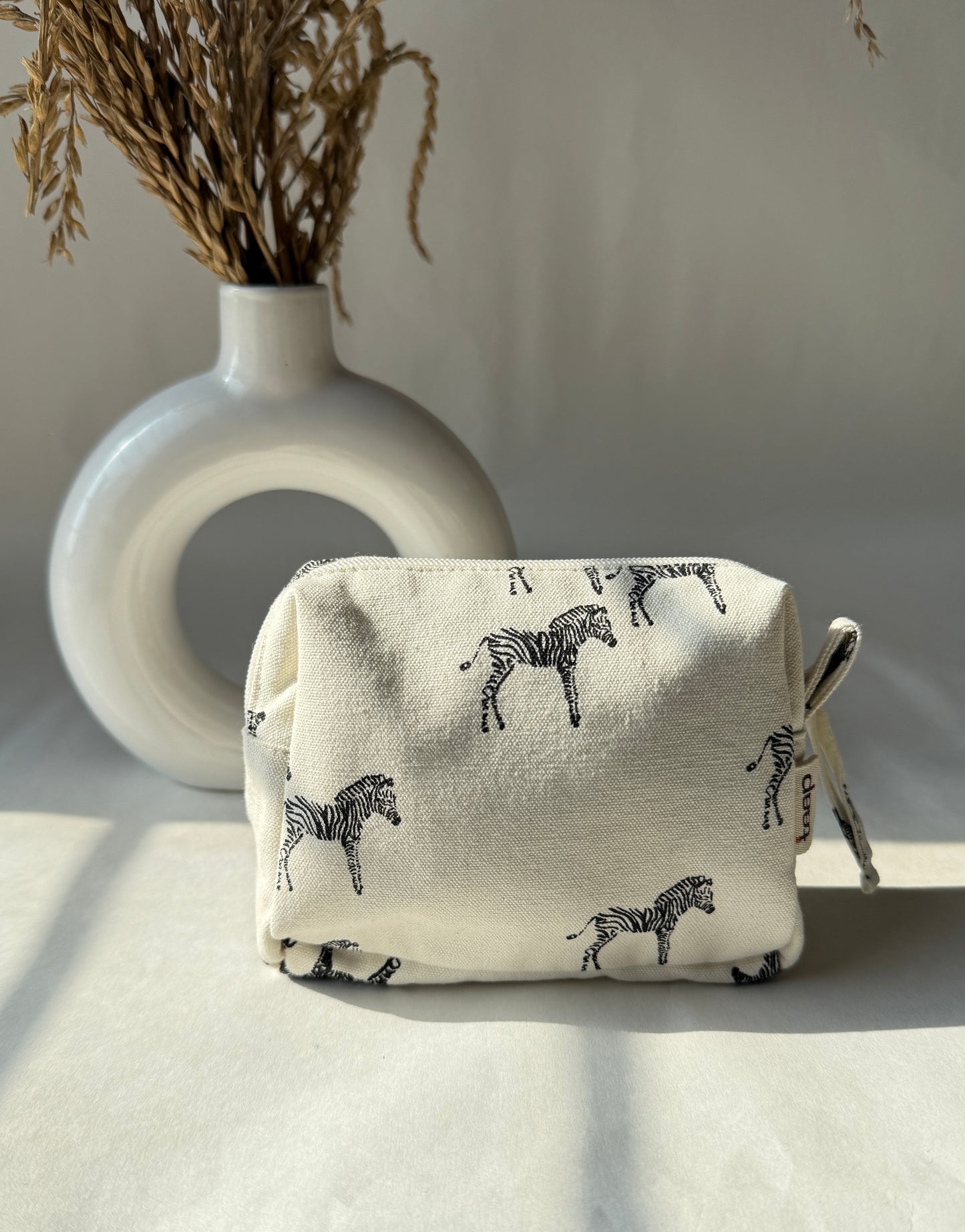 Zebra Cotton Canvas Small Pouch – Petite, Pretty, and Purposeful
