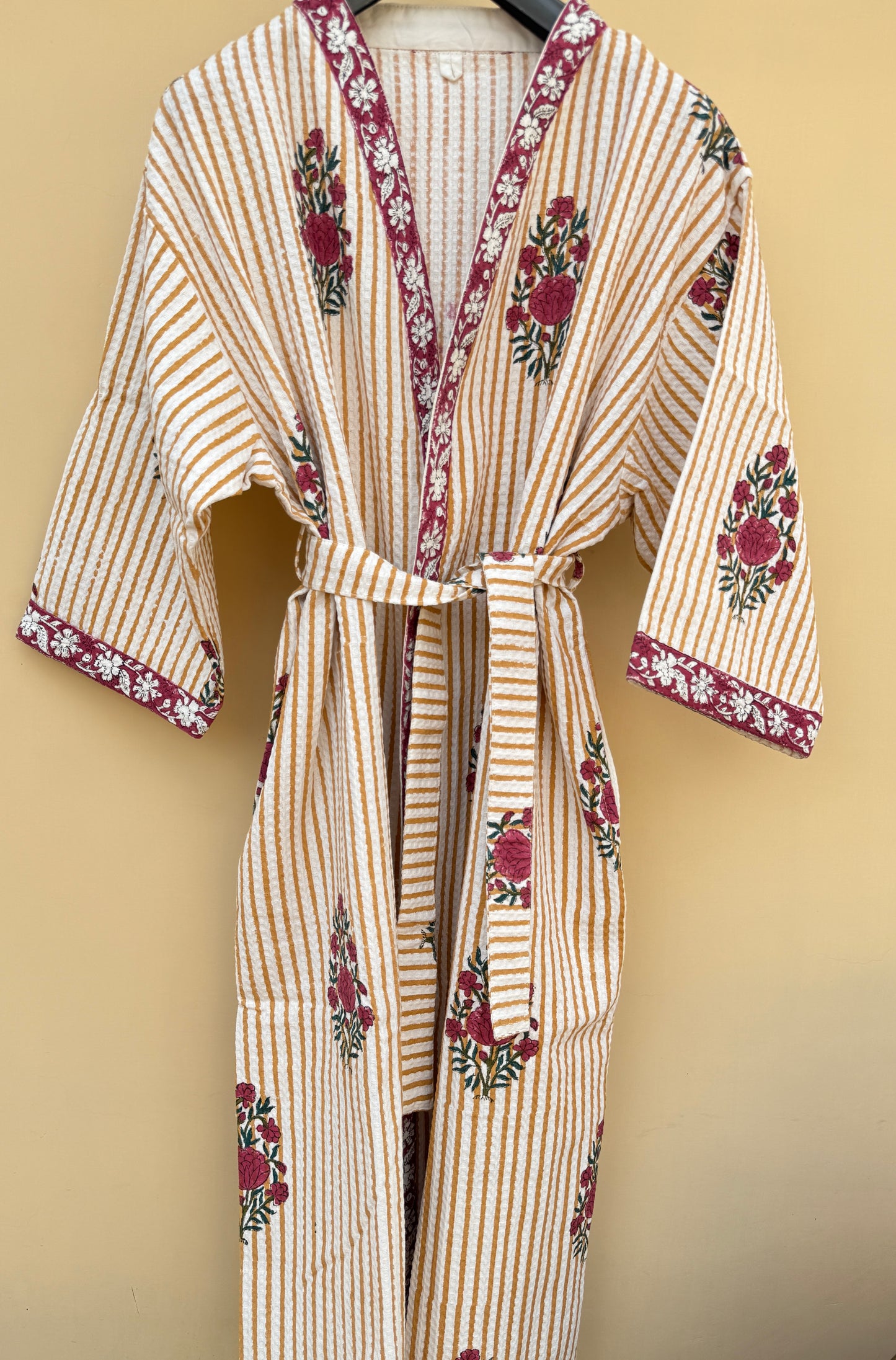 Floral Lattice Premium Cotton Waffle Bathrobe (Adult)