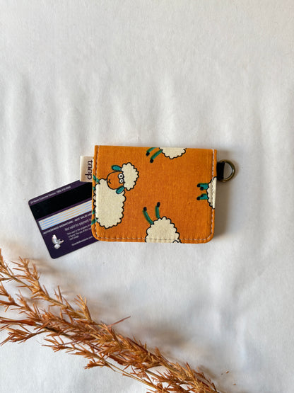 Orange Pastures Card Wallet – Compact Security with a Touch of Tradition