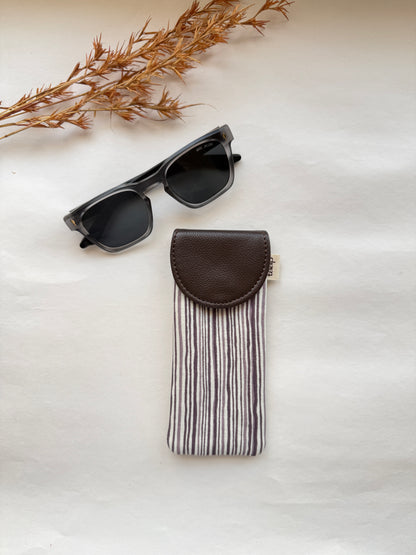 Sage Stripes Charm Sunglass Cover – Gentle Guard for Your Shades