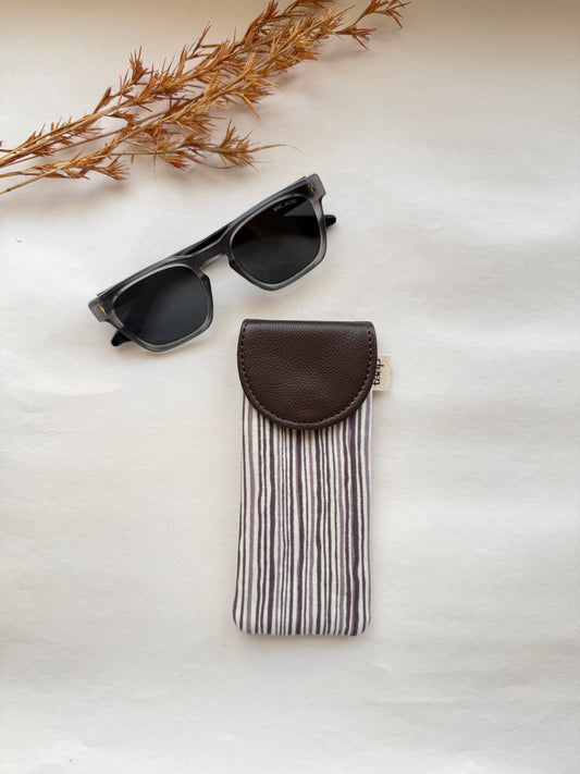 Sage Stripes Charm Sunglass Cover – Gentle Guard for Your Shades