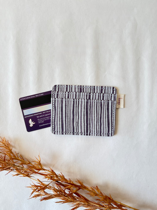 Sage Stripes Card Holder – Slim, Stylish & Smartly Functional