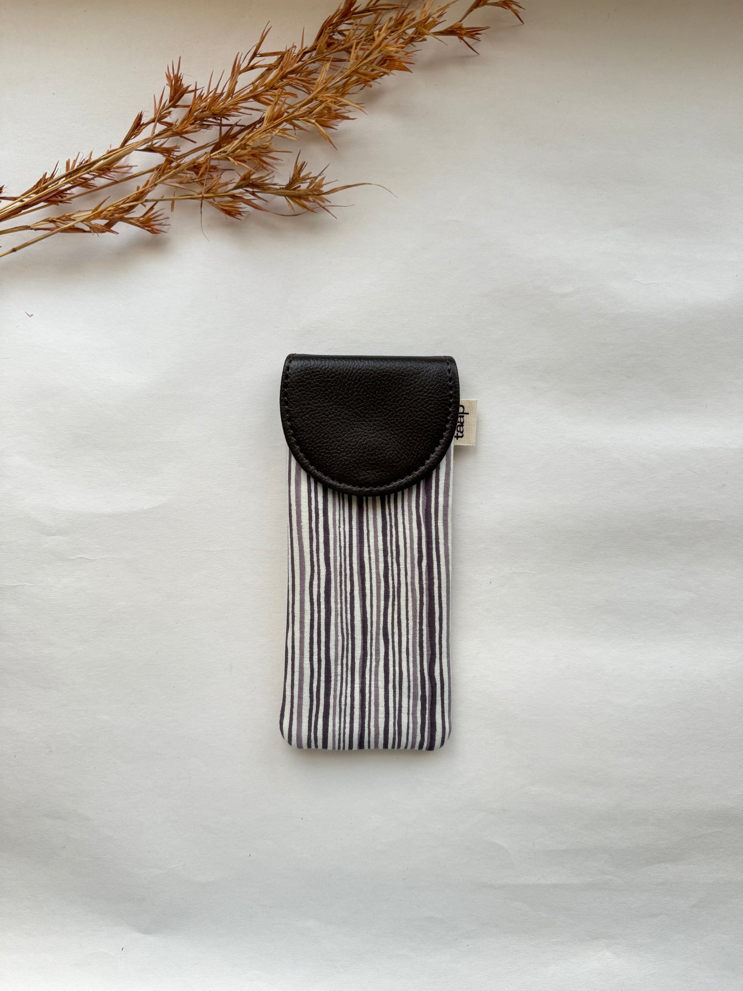Sage Stripes Charm Sunglass Cover – Gentle Guard for Your Shades