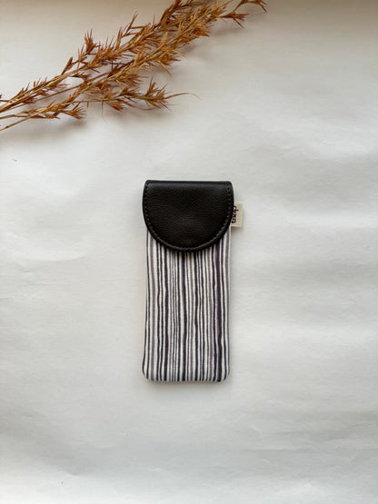 Sage Stripes Charm Sunglass Cover – Gentle Guard for Your Shades