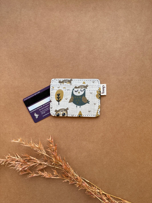 Sage Forest Owl Card Holder – Slim, Stylish & Smartly Functional