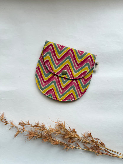 Sunset Chevron Money Pouch – Pocket-Sized Organizer for Everyday Essentials