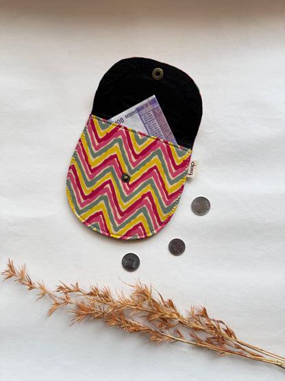 Sunset Chevron Money Pouch – Pocket-Sized Organizer for Everyday Essentials
